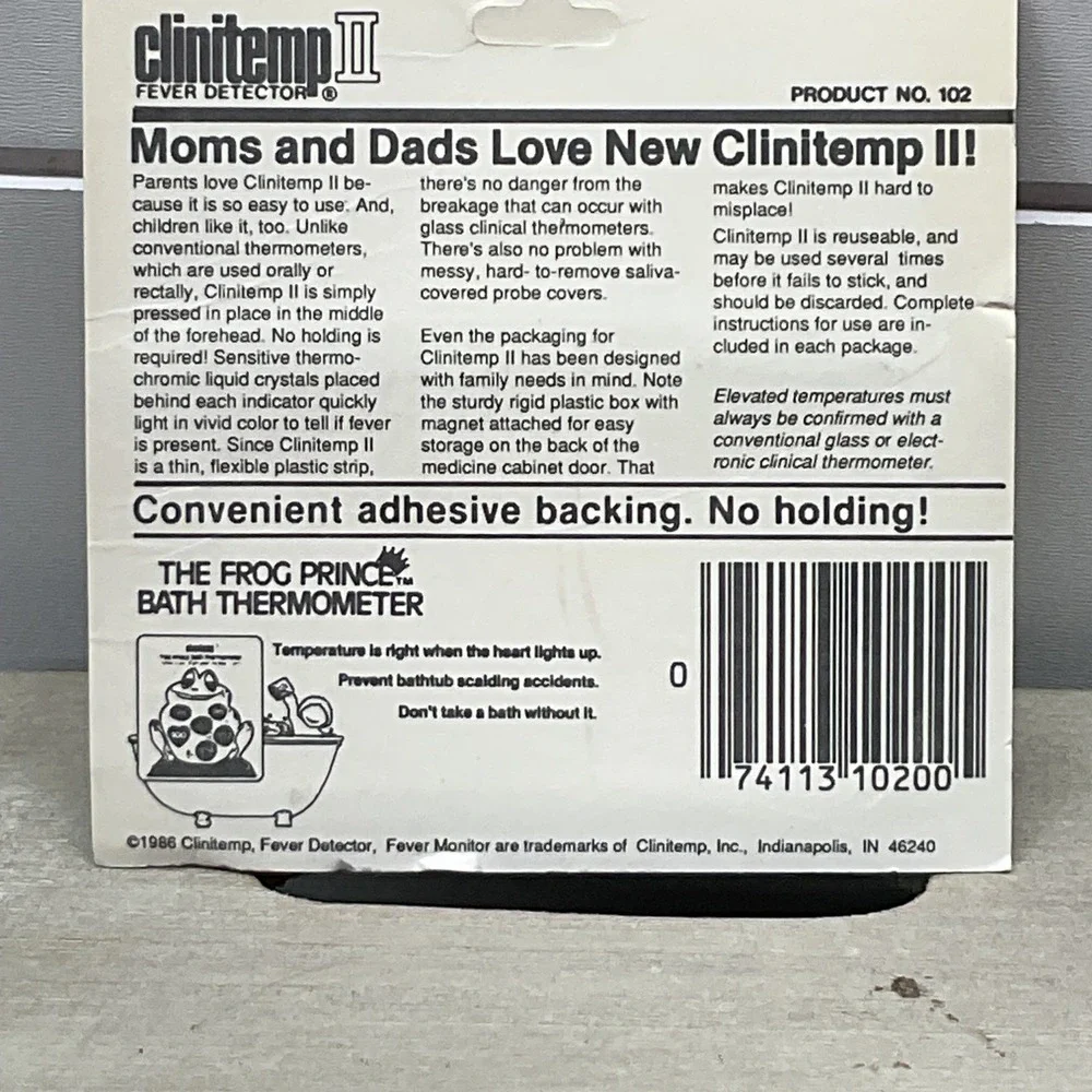 Vintage 1986 Clinitemp II Forehead Fever Detector Thermometer 2 Pack New 102